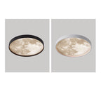 Modern Moon LED Flush Mount Ceiling Light with Slim Metal Frame for Living Room