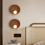 Modern Round Wall Light with Concave Disc Shade and Opal Glass Globe