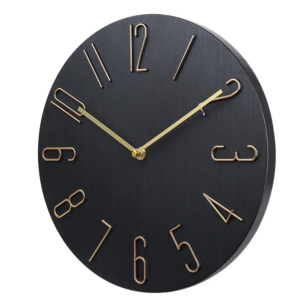 Modern Silent Wall Clock with Raised Numerals and Minimalist Round Dial