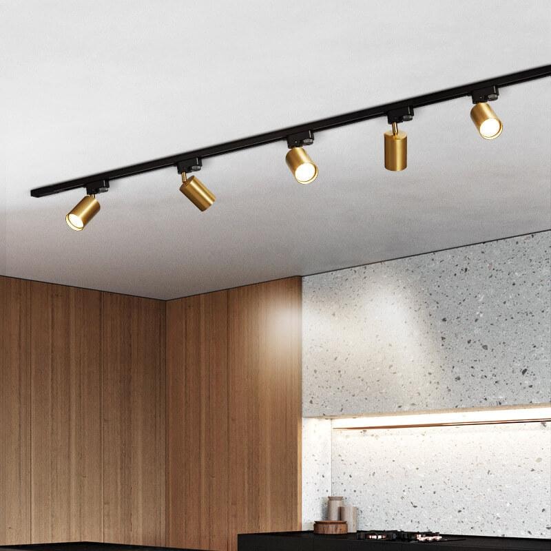 Modern Track Lighting Kit with Adjustable Rotating Spotlights for Kitchen