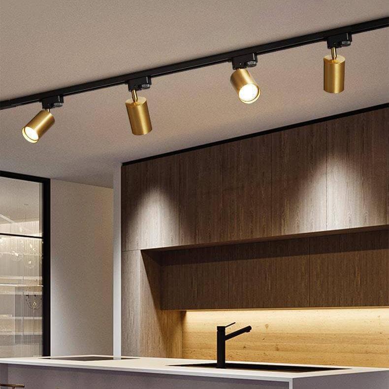 Modern Track Lighting Kit with Adjustable Rotating Spotlights for Kitchen