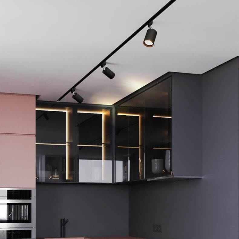 Modern Track Lighting Kit with Adjustable Rotating Spotlights for Kitchen