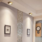 Modern Ultra Thin Copper LED Flush Mount Ceiling Light for Hallway