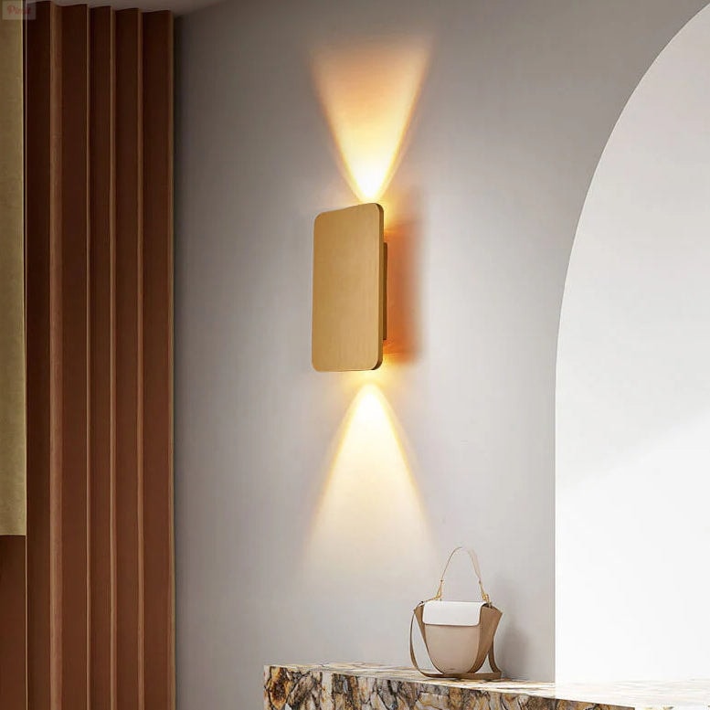 Modern Up and Down LED Wall Light with Brushed Aluminium Panel for Hallway