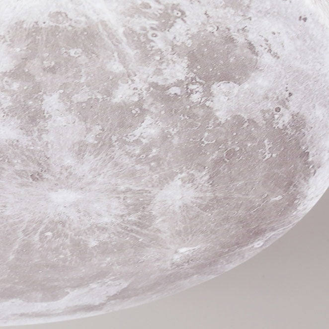 Moon LED Flush Mount Ceiling Light with Wooden Frame for Bedroom