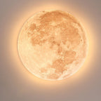 Moon LED Flush Mount Ceiling Light with Wooden Frame for Bedroom