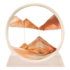 Moving Sand Art Picture Round Glass Sandscape with Stand for Desk Decor