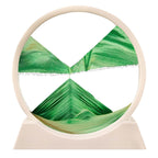 Moving Sand Art Picture Round Glass Sandscape with Stand for Desk Decor
