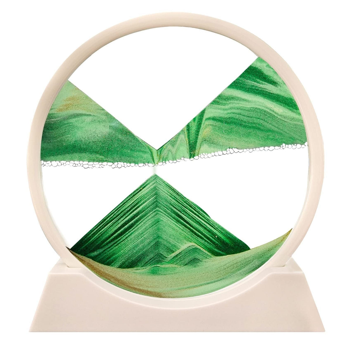 Moving Sand Art Picture Round Glass Sandscape with Stand for Desk Decor