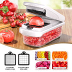 Multifunctional Vegetable Chopper with Container and Interchangeable Blades