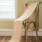 Natural Jute Table Runner with Decorative Trim for Rustic Farmhouse Dining