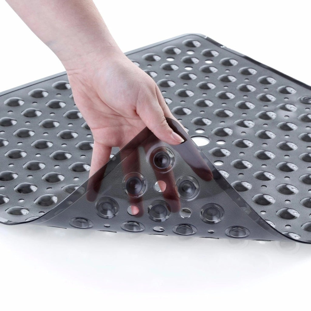 Non Slip Square Shower Mat with Suction Cups and Drain Holes for Bathroom