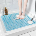 Non Slip Square Shower Mat with Suction Cups and Drain Holes for Bathroom