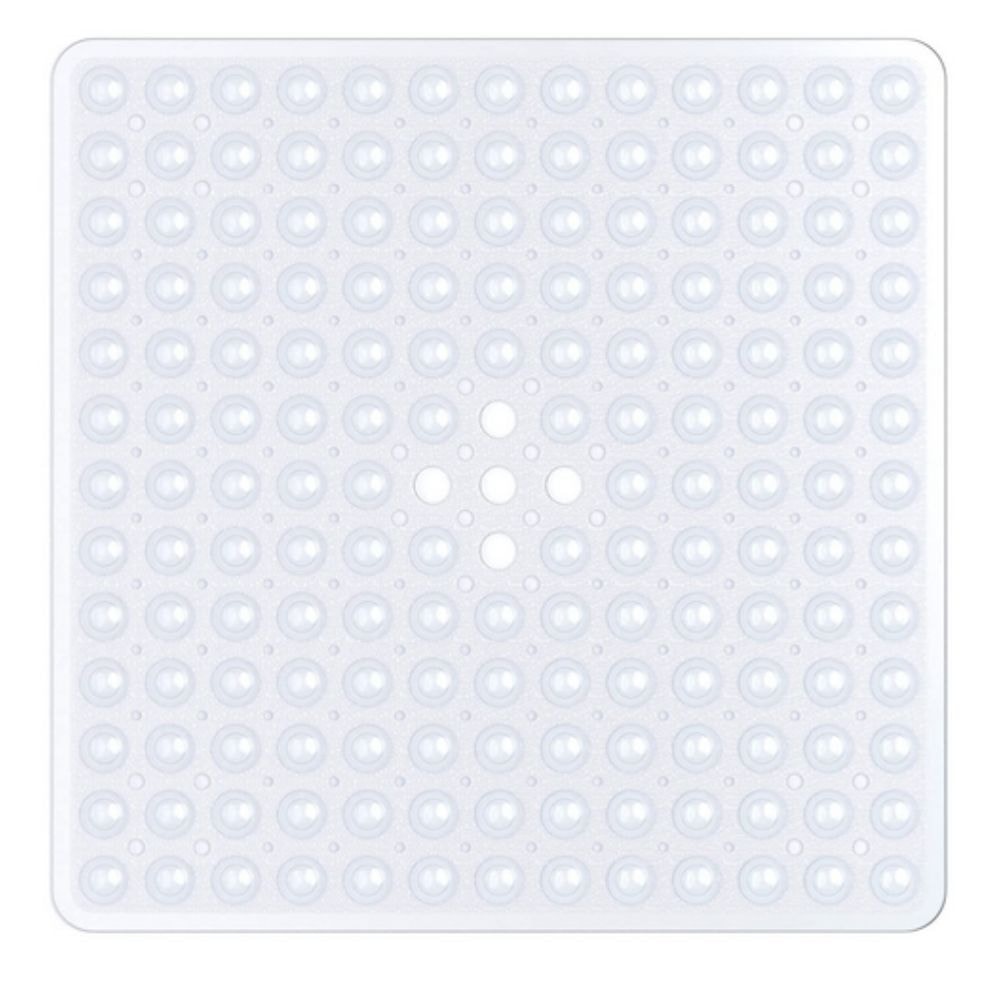Non Slip Square Shower Mat with Suction Cups and Drain Holes for Bathroom