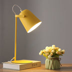 Nordic Macaron Bedside Table Lamp with Adjustable Metal Bucket Shade