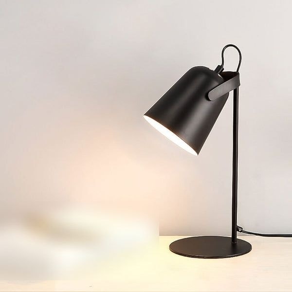 Nordic Macaron Bedside Table Lamp with Adjustable Metal Bucket Shade