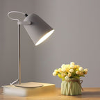 Nordic Macaron Bedside Table Lamp with Adjustable Metal Bucket Shade