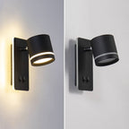 Nordic Rotatable LED Reading Wall Light with Backlit Wall Plate for Bedroom
