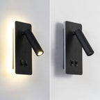 Nordic Rotatable LED Reading Wall Light with Backlit Wall Plate for Bedroom