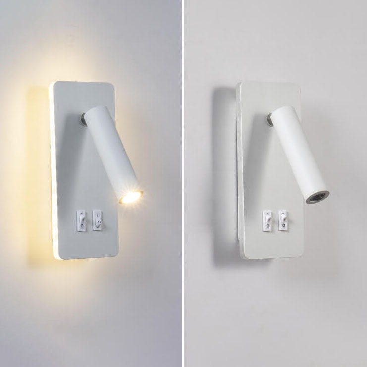 Nordic Rotatable LED Reading Wall Light with Backlit Wall Plate for Bedroom