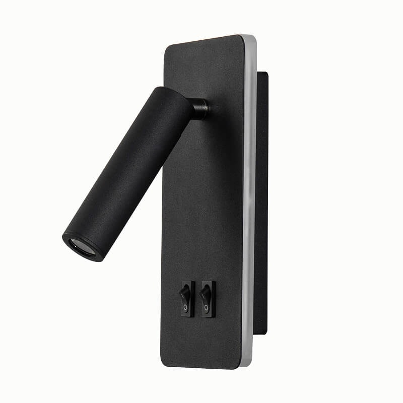 Nordic Rotatable LED Reading Wall Light with Backlit Wall Plate for Bedroom