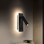 Nordic Rotatable LED Reading Wall Light with Backlit Wall Plate for Bedroom