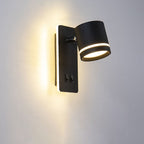 Nordic Rotatable LED Reading Wall Light with Backlit Wall Plate for Bedroom