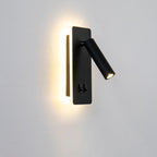 Nordic Rotatable LED Reading Wall Light with Backlit Wall Plate for Bedroom
