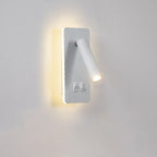 Nordic Rotatable LED Reading Wall Light with Backlit Wall Plate for Bedroom