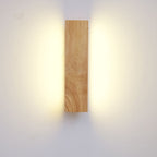 Nordic Solid Wood LED Wall Light with Rotatable Flat Bar for Bedroom