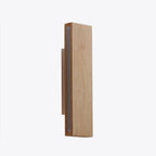 Nordic Solid Wood LED Wall Light with Rotatable Flat Bar for Bedroom