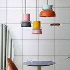 Nordic Two Tone Macaron Pendant Light with Metal Shades for Kitchen Island