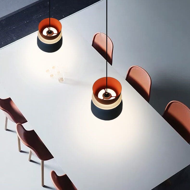 Nordic Two Tone Macaron Pendant Light with Metal Shades for Kitchen Island