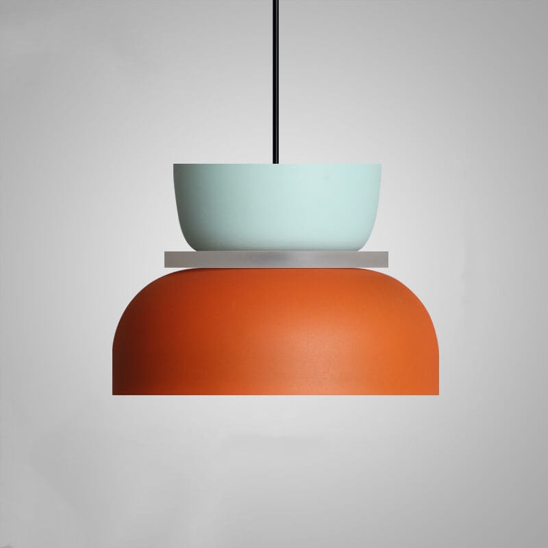 Nordic Two Tone Macaron Pendant Light with Metal Shades for Kitchen Island
