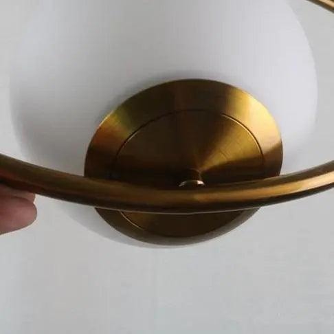 Opal Glass Globe Pendant Light with Oval or Round Metal Frame