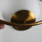 Opal Glass Globe Pendant Light with Oval or Round Metal Frame