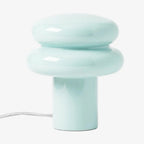 Opal Glass Mushroom Table Lamp with Stacked Glossy Shade for Bedside