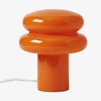 Opal Glass Mushroom Table Lamp with Stacked Glossy Shade for Bedside