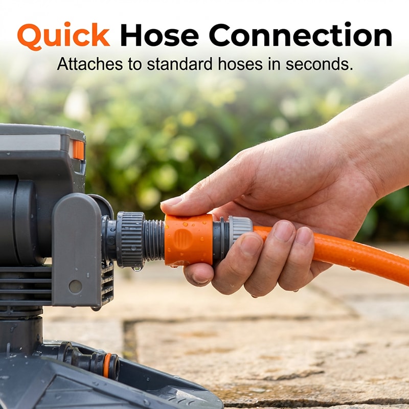 Oscillating Garden Sprinkler with Adjustable Spray Width and Weighted Base