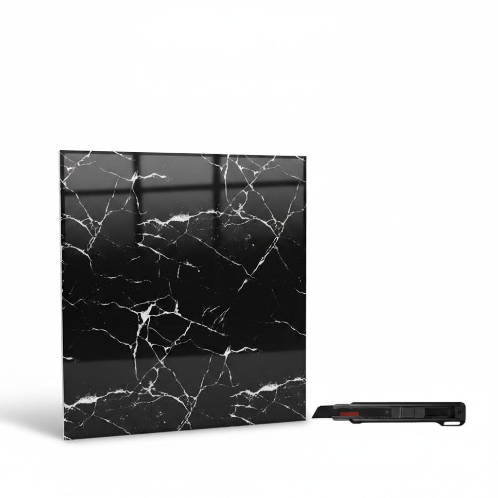 Peel and Stick Floor Tiles Marble Effect Self Adhesive Waterproof Vinyl Tile Set
