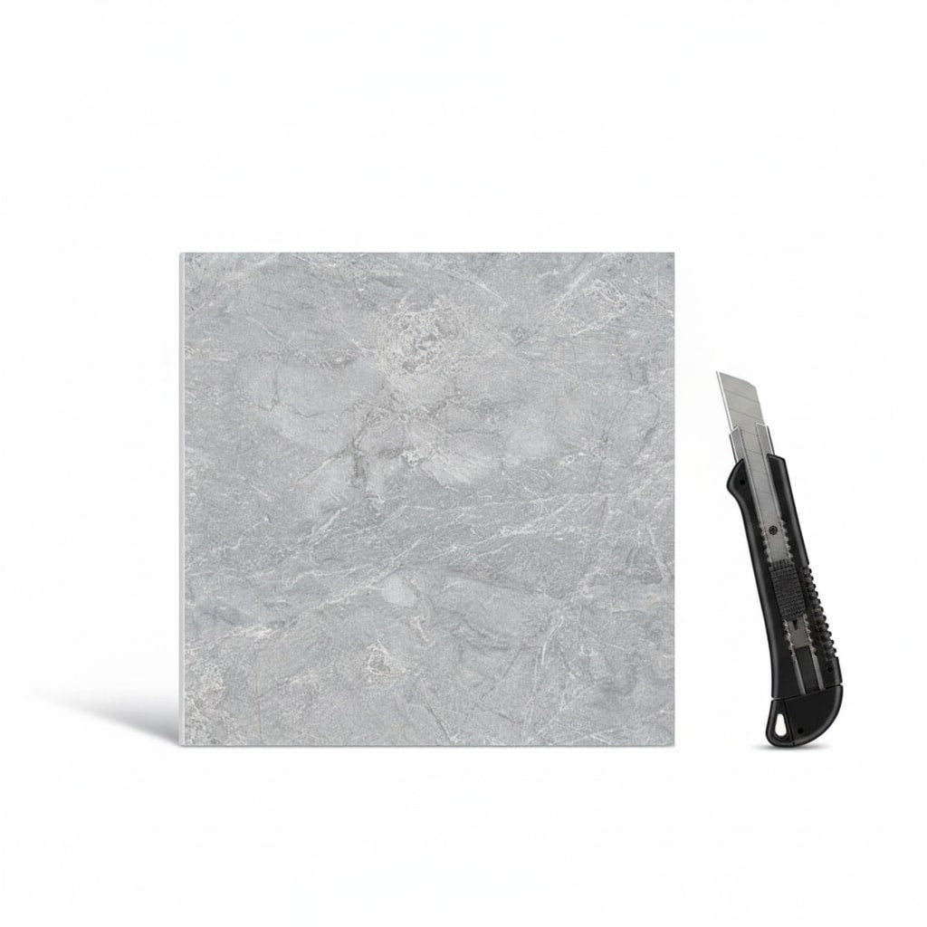 Peel and Stick Floor Tiles Marble Effect Self Adhesive Waterproof Vinyl Tile Set