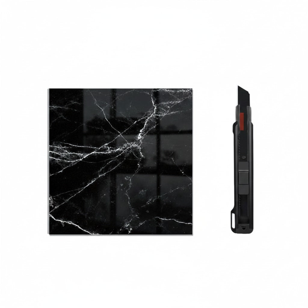 Peel and Stick Floor Tiles Marble Effect Self Adhesive Waterproof Vinyl Tile Set