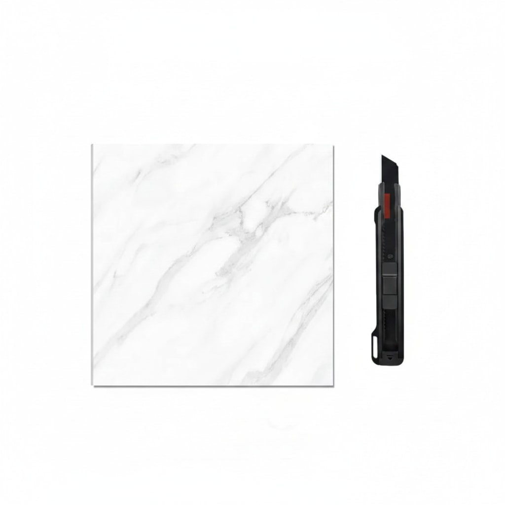 Peel and Stick Floor Tiles Marble Effect Self Adhesive Waterproof Vinyl Tile Set