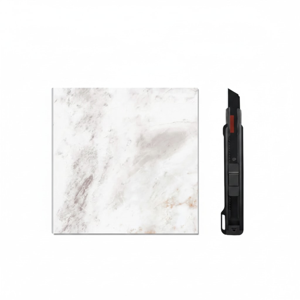 Peel and Stick Floor Tiles Marble Effect Self Adhesive Waterproof Vinyl Tile Set