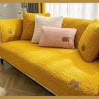 Plush Sherpa Teddy Sofa Cover with Non Slip Backing | Soft Couch Protector