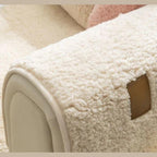 Plush Sherpa Teddy Sofa Cover with Non Slip Backing | Soft Couch Protector