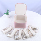 Portable Jewellery Organiser Faux Leather Travel Case with Clear Zip Pouches