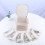 Portable Jewellery Organiser Faux Leather Travel Case with Clear Zip Pouches