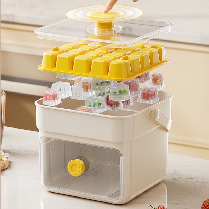 Press Release Ice Cube Tray with Lid and Ice Storage Box with Scoop