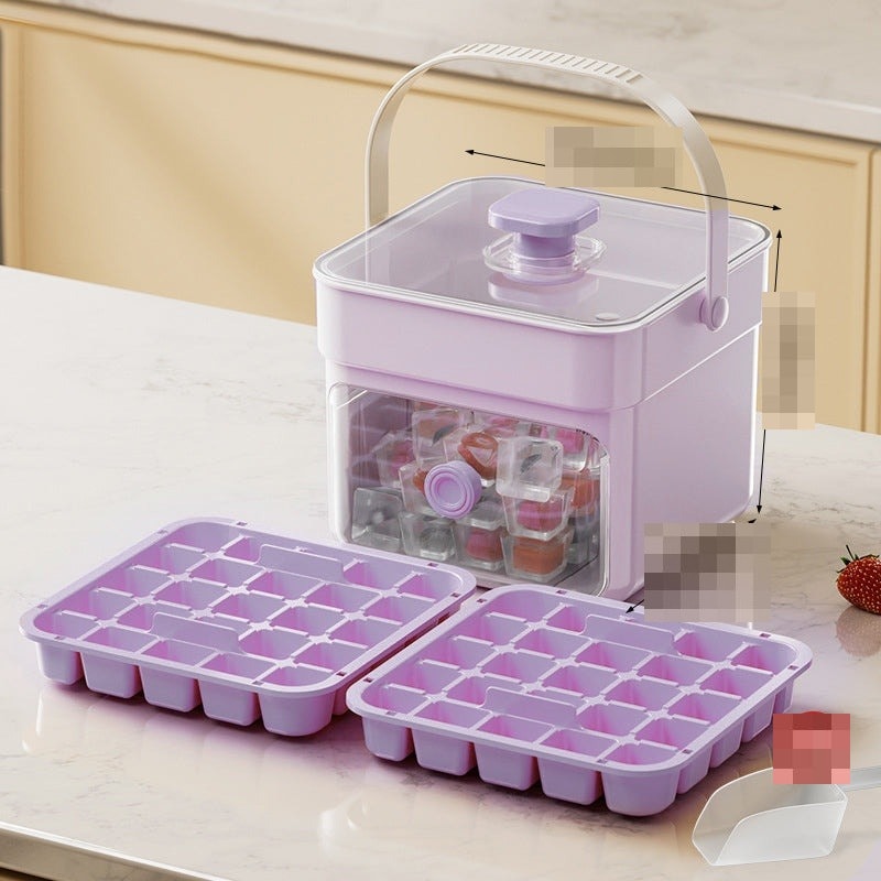 Press Release Ice Cube Tray with Lid and Ice Storage Box with Scoop